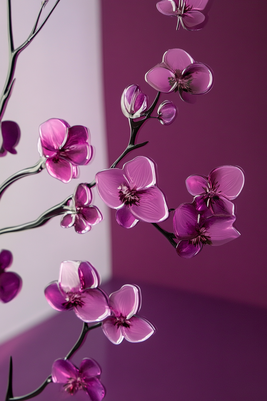 Wedding welcome mirror. Acrylic material, mirror, with plum floating flower frame.